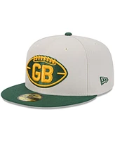 New Era Men's Stone/Green Green Bay Packers 2024 Sideline Historic 59FIFTY Fitted Hat