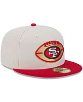 New Era Men's Stone/Scarlet San Francisco 49ers 2024 Sideline Historic 59FIFTY Fitted Hat