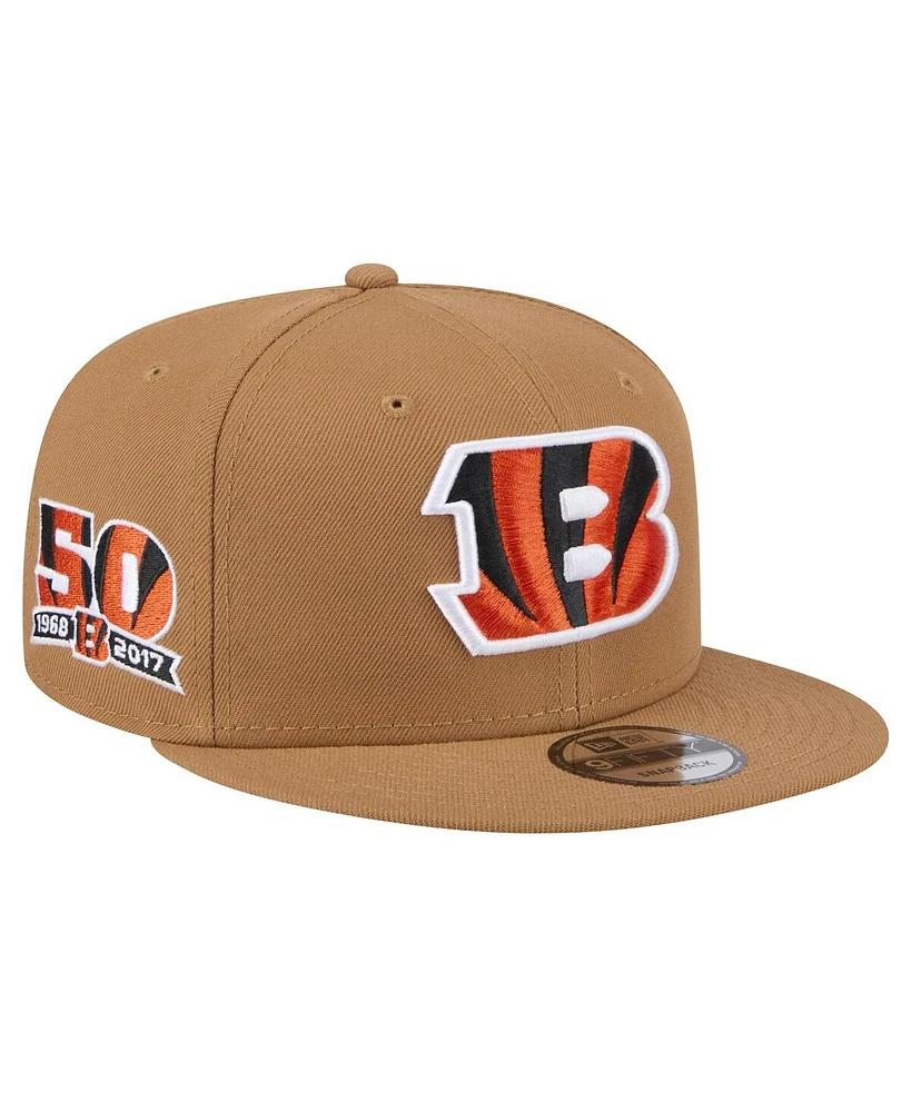 New Era Big Boys and Girls Brown Cincinnati Bengals Color Pack Side Patch 9FIFTY Snapback Hat