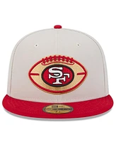 New Era Men's Stone/Scarlet San Francisco 49ers 2024 Sideline Historic 59FIFTY Fitted Hat