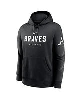 Nike Men's Black Atlanta Braves Fashion Club Pullover Hoodie