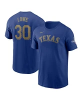 Nike Men's Nathaniel Lowe Royal Texas Rangers 2024 Gold Collection Name Number T-Shirt