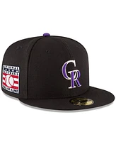 New Era Men's Black Colorado Rockies National Baseball Hall of Fame 59FIFTY Fitted Hat