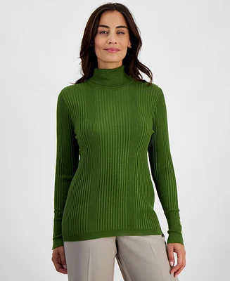 Jm Collection Petite Ribbed Turtleneck Sweater, Created for Macy's