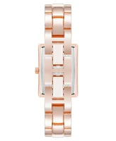 Anne Klein Women's Quartz Modern Rectangular Blush Enamel and Rose Gold-Tone Alloy Metal Watch, 21.5mm