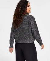 Bar Iii Petite Metallic Crewneck Sweater, Created for Macy's