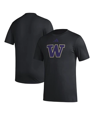 Adidas Men's Washington Huskies Primary Locker Logo Pre-Game Aeroready T-Shirt