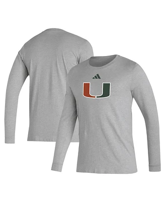 Adidas Men's Miami Hurricanes Primary Locker Logo Pre-Game Long Sleeve T-Shirt