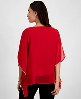 Jm Collection Petite Embellished Chiffon Poncho Top, Created for Macy's