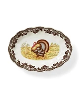 Spode Woodland Turkey Oval Fluted Dish, Set of 2