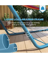Adjustable Steel Hammock Stand for 9-14ft Hammocks in Blue