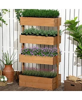 4-Tier Wooden Vertical Garden Planter