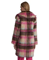 Nvlt Women's Faux Fur Patterned Luxurious Coat