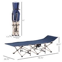 Streamdale Furniture Folding Camping Cot: 330 lbs. Capacity, Blue