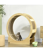 Streamdale Furniture Indoor Cat Exercise Wheel with Brake and Scratching Pads