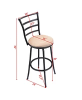 Sugift Set of 3 Steel Frame Counter Height Modern Swivel Bar Stools