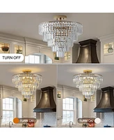 5-Tier Round Crystal Chandelier for Modern Home Decor