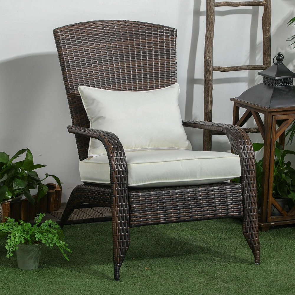 Streamdale Furniture All-Weather Wicker Adirondack Chair with Cushions