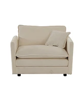 Streamdale Furniture Modern 3-Piece Sofa Set in Beige Chenille