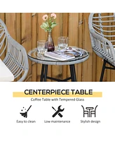 3-Piece Rattan Patio Set with Cushions