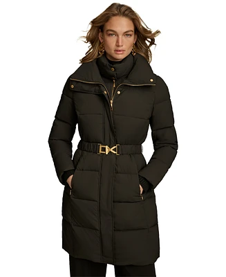 Donna Karan New York Women's Belted Bibbed Puffer Coat