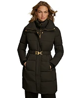 Donna Karan New York Women's Belted Bibbed Puffer Coat