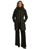 Donna Karan New York Women's Belted Bibbed Puffer Coat