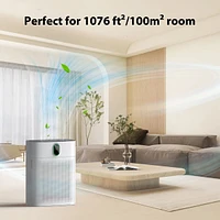 Morento Hepa Air Purifier for Home Large Room up to 1076 Sq Ft with Pm 2.5 Display Air Quality Sensor, White
