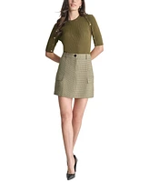 Dkny Petite Printed Button-Front Cargo Mini Skirt