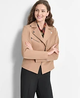 Dkny Women's Asymmetrical-Front Moto Jacket