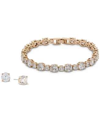 Givenchy Cubic Zirconia Tennis Bracelet & Stud Earrings Set