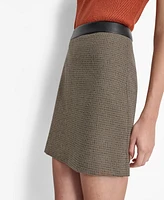 Dkny Women's Faux-Leather-Trim Mini Skirt