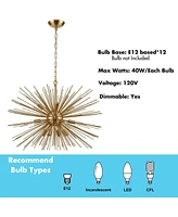 Moose Modern Brass 12-Light Chandelier Hanging Diy Light Fixture