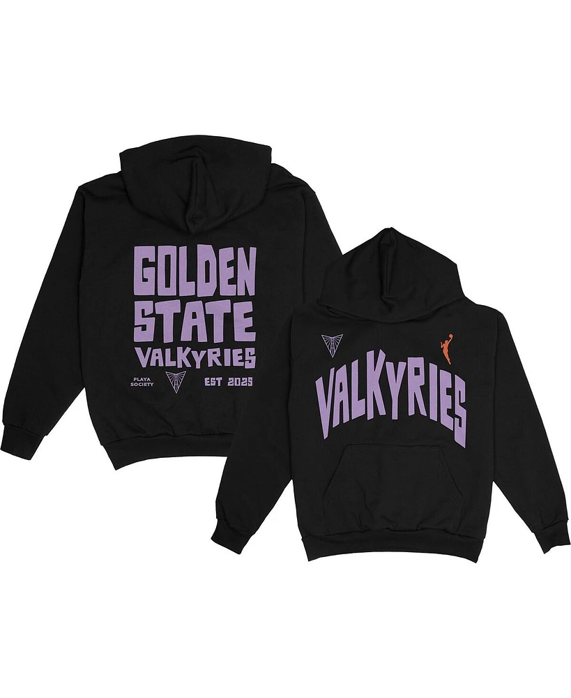 Playa Society Men's and Women's Eclipse Black Golden State Valkyries Pullover Hoodie