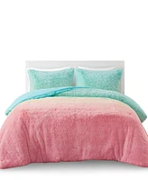 Mi Zone Primrose Ombre Shaggy Faux Fur 3-Piece Comforter Set