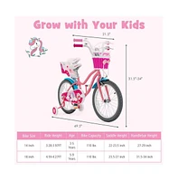 Vebreda Kids Bicycle with Training Wheels and Basket for Boys and Girls Age 3-9 Years-18 inches