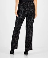 Vince Camuto Women's Pull-On Sequined Flared Pants