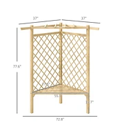 Streamdale Furniture 55" Wooden Garden Benches with Slatted Seat and Screening