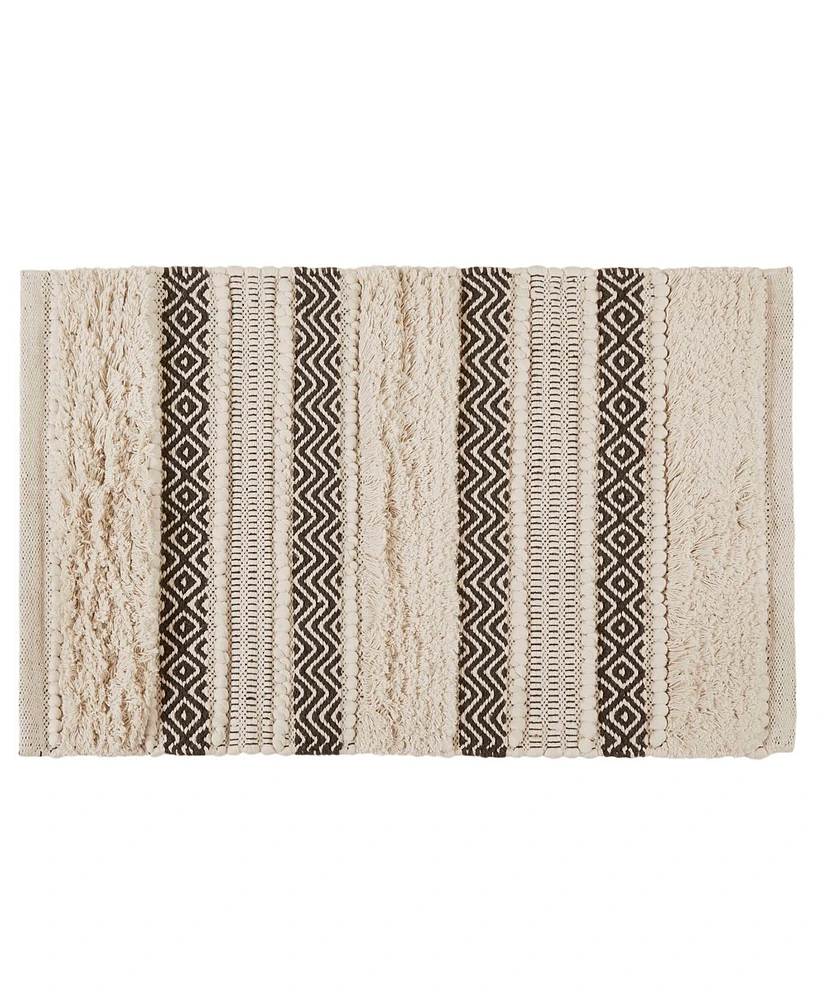 Ink+Ivy Asher Woven Texture Stripe Bath Rug