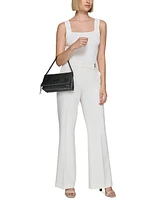 Karl Lagerfeld Paris Lavande Leather Crossbody
