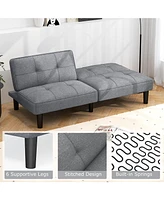 Sugift Convertible Folding Futon Sofa Bed with 6-Position Adjustable Backrest