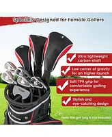 Vebreda Women's 9 Pieces Complete Golf Club Set-Red