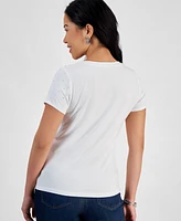 I.n.c. International Concepts Petite Embellished V-Neck T-Shirt, Created for Macy's