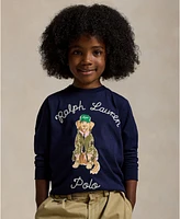 Polo Ralph Lauren Kid's Dog-Print Cotton Long-Sleeve T-shirt