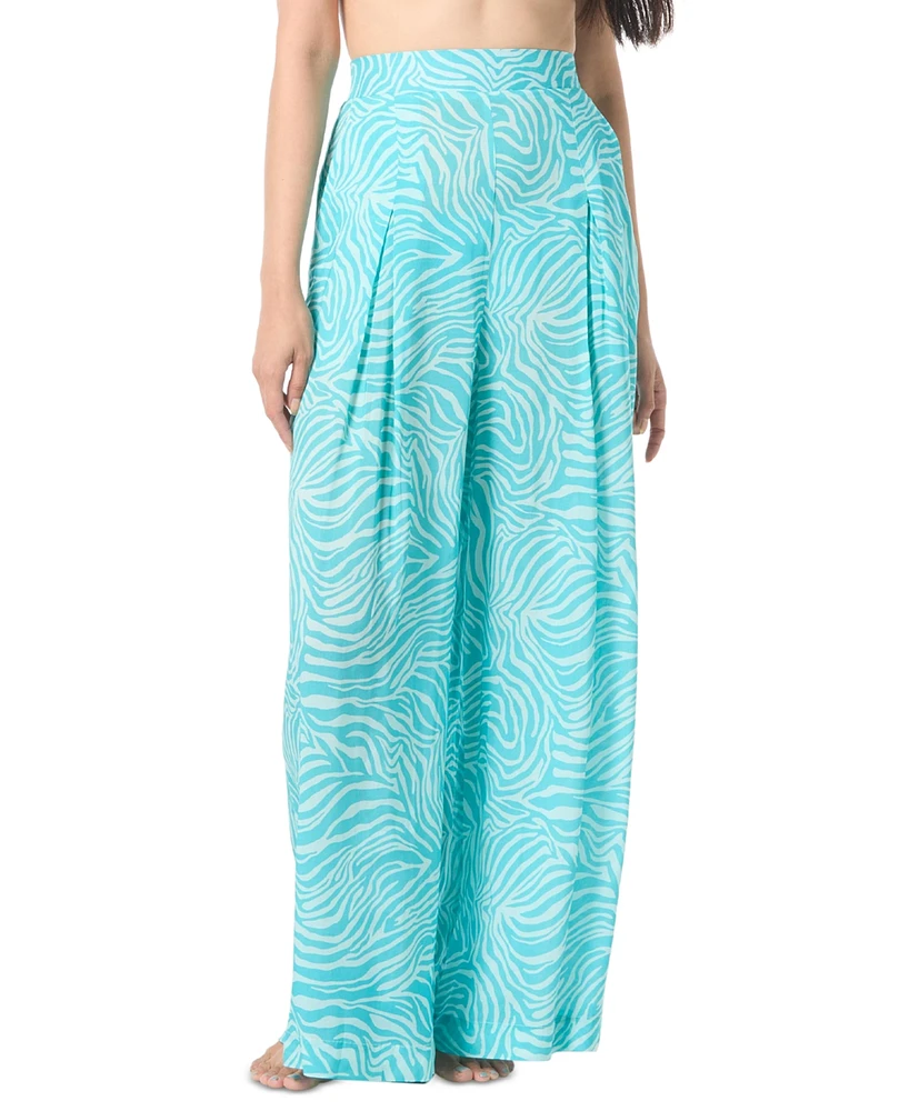 Vince Camuto Women's Pleated Printed Cover-Up Pants