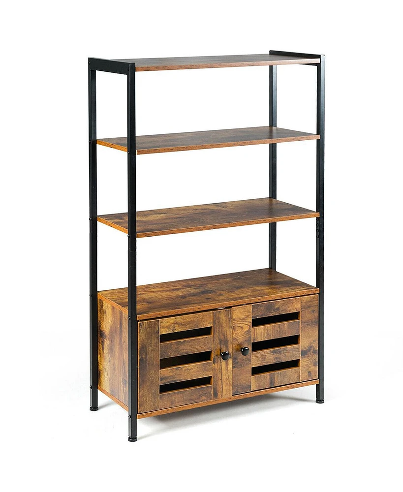 Sugift Industrial Storage Shelf with 2 Shutter Doors