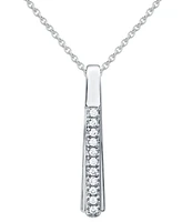 Diamond Vertical Bar 18" Pendant Necklace (1/10 ct. t.w.) in Sterling Silver