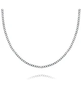 Bling Jewelry Solid 3MM Sterling Silver Miami Cuban Curb Chain Necklace Women 16 Inch