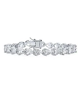 Bling Jewelry 20 Ct Cubic Zirconia Cz Tennis Bracelet Heart Shape Rhodium Plated 7 Inch