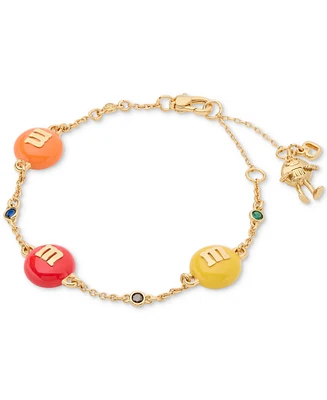 M&M X Kate Spade New York Gold-Tone Multicolor M&M Flex Bracelet